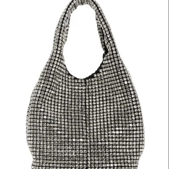 Aqua Handbags - Aqua Womens Magnetic Snap Casual Crossbody Crystal Silver Black Size OS Defected